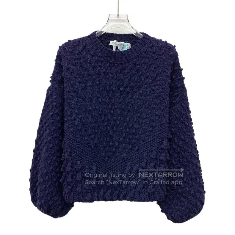 Dior Dior Dark blue jacquard wool round-neck long-sleeved knitt Size XS / US 0-2 / IT 36-38 - 1 Thumbnail