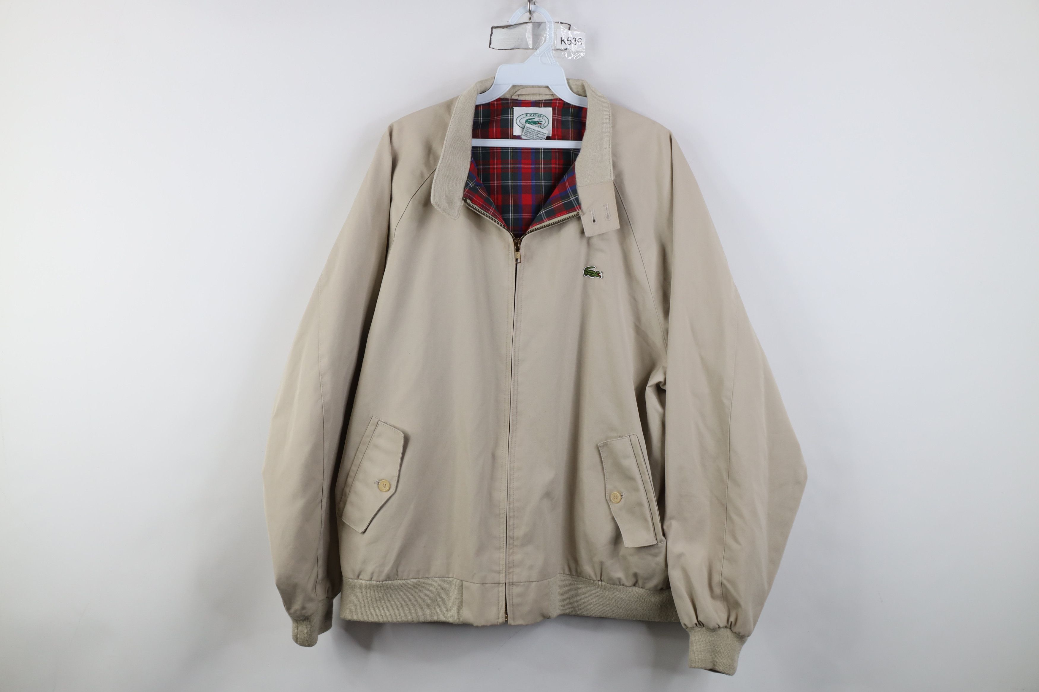 Lacoste Vintage 80s Izod Lacoste Full Zip Cafe Racer Bomber Jacket Size US XL / EU 56 / 4 - 1 Thumbnail