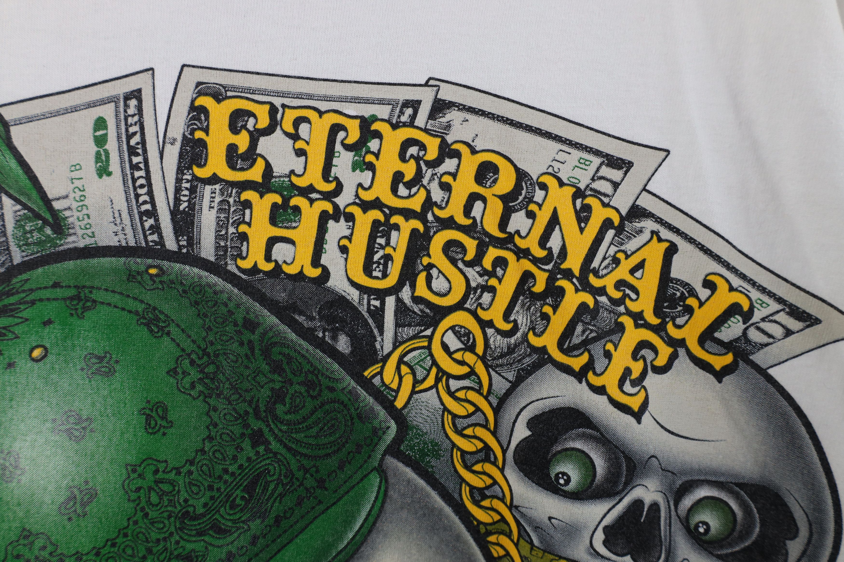 Vintage Vintage Y2K Streetwear Eternal Hustle Skull Money T-Shirt Size US XXL / EU 58 / 5 - 5 Thumbnail