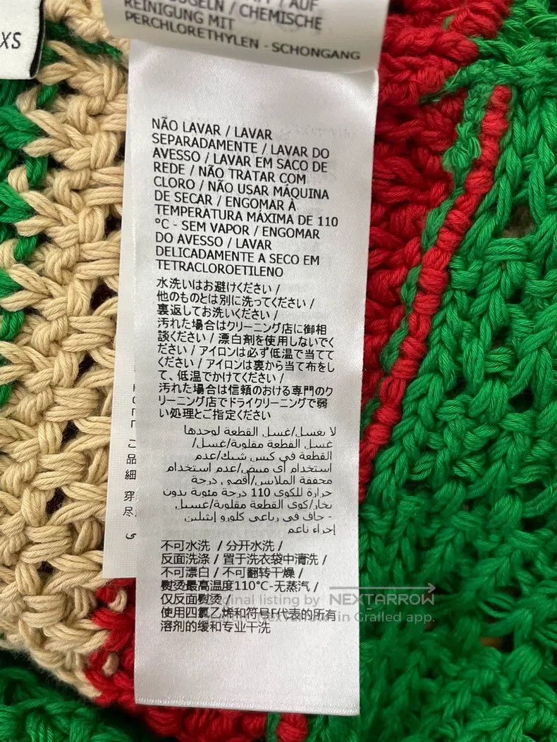 Gucci Gucci Green and red knitted hollow vest Size XS / US 0-2 / IT 36-38 - 6 Thumbnail