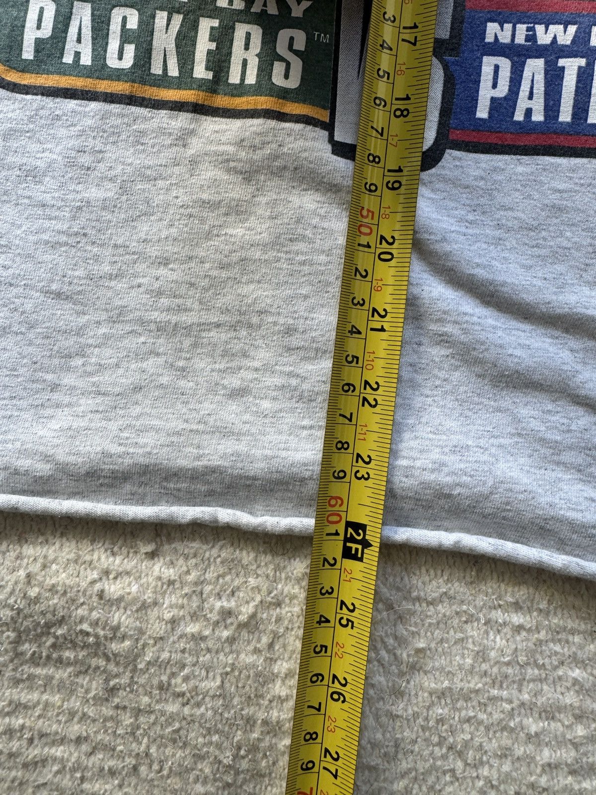 Salem Sportswear Vintage 1997 Super Bowl Packers vs. Patriots Cropped T-Shirt Size US XL / EU 56 / 4 - 5 Thumbnail