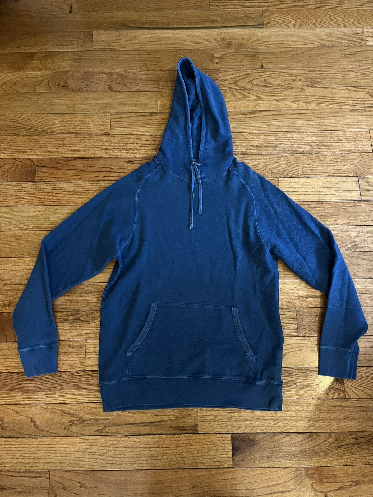 image of Saturdays New York City Indigo Garment Dyed Hoodie in Blue, Men's (Size Large)