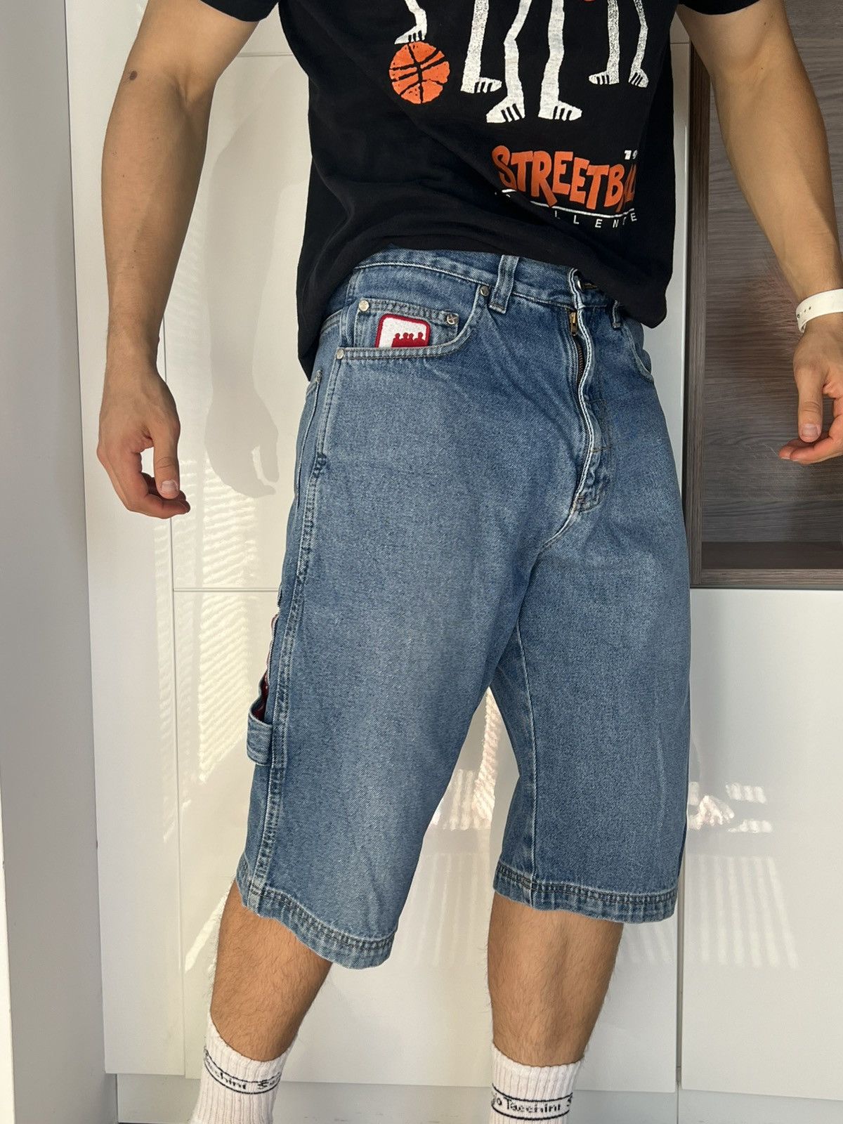 Designer × Vintage ‼️Vintage Sancezz Denim Hip Hop Affliction USA Shorts‼️ Size US 34 / EU 50 - 3 Thumbnail