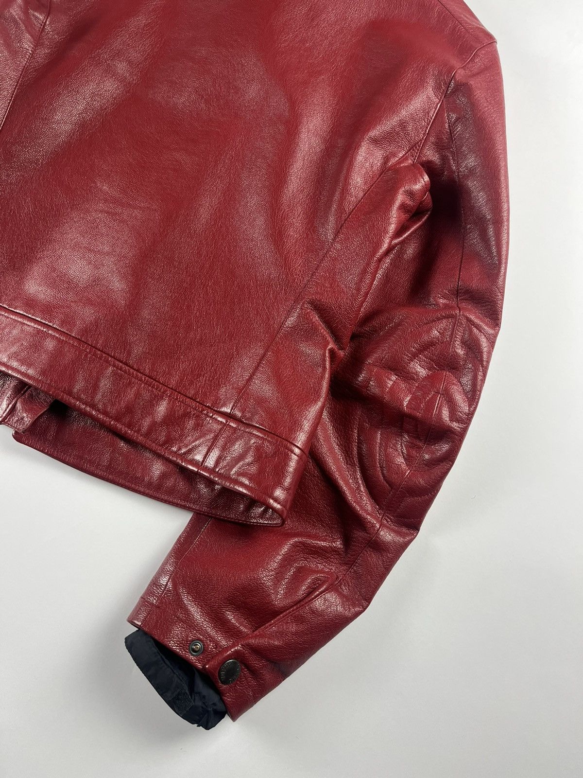 Prada Prada Padded Elbows Red Leather Motor Jacket SS 2000 Size S / US 4 / IT 40 - 6 Thumbnail