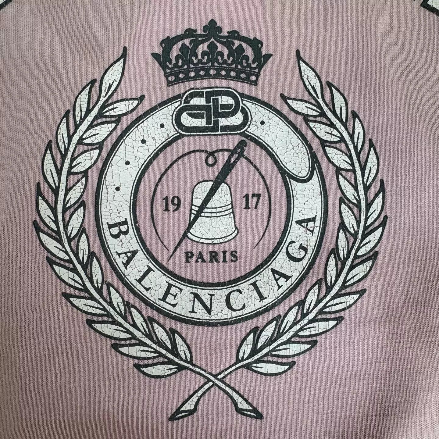 Balenciaga BALENCIAGA Oversized Wheat Logo Print Tee Sakura Pink Size M / US 6-8 / IT 42-44 - 7 Thumbnail