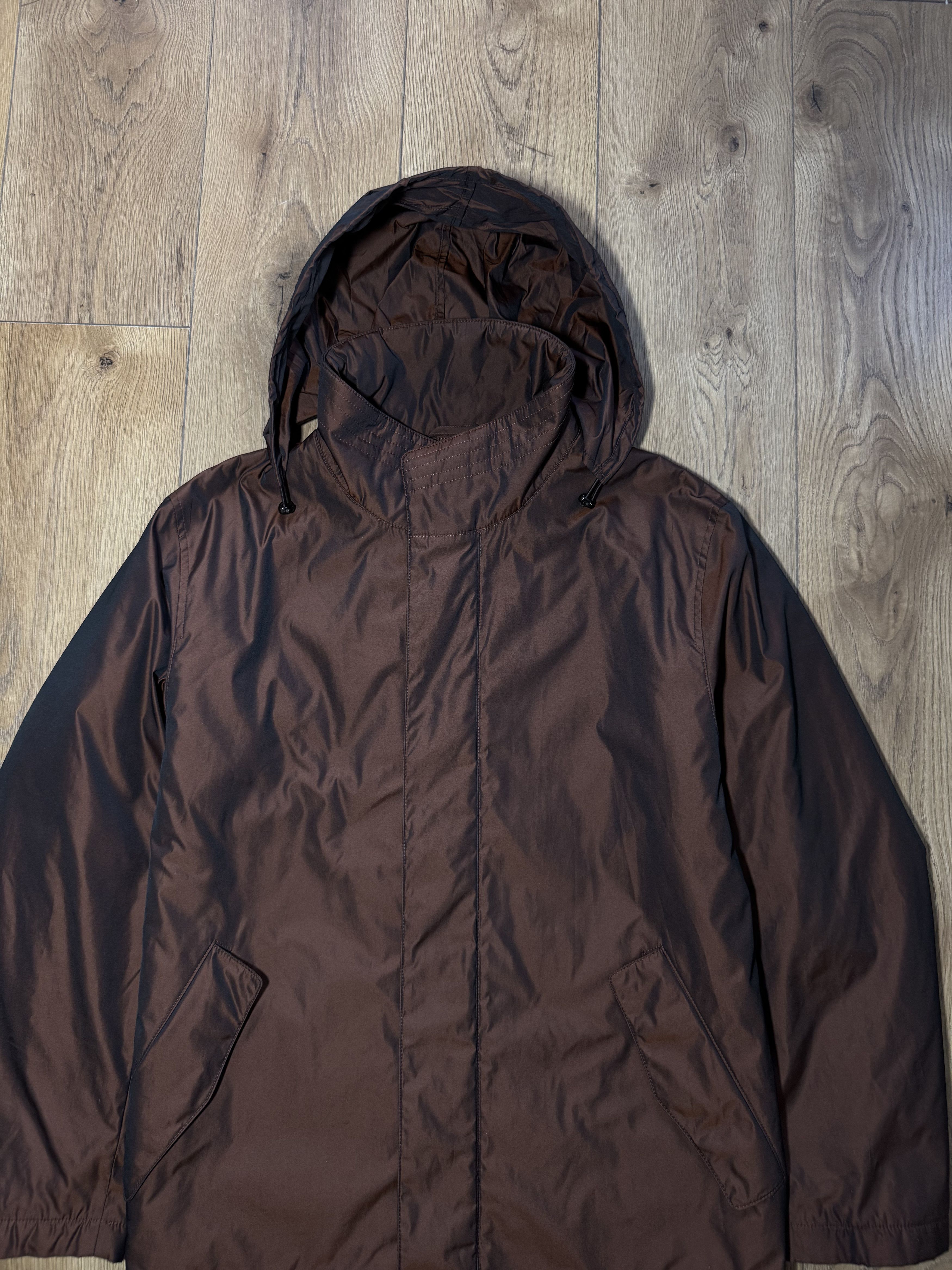 Hugo Boss Hugo Boss OBalt Brown Hooded Nylon Parka Coat Rare Luxury Size US XXL / EU 58 / 5 - 10 Thumbnail
