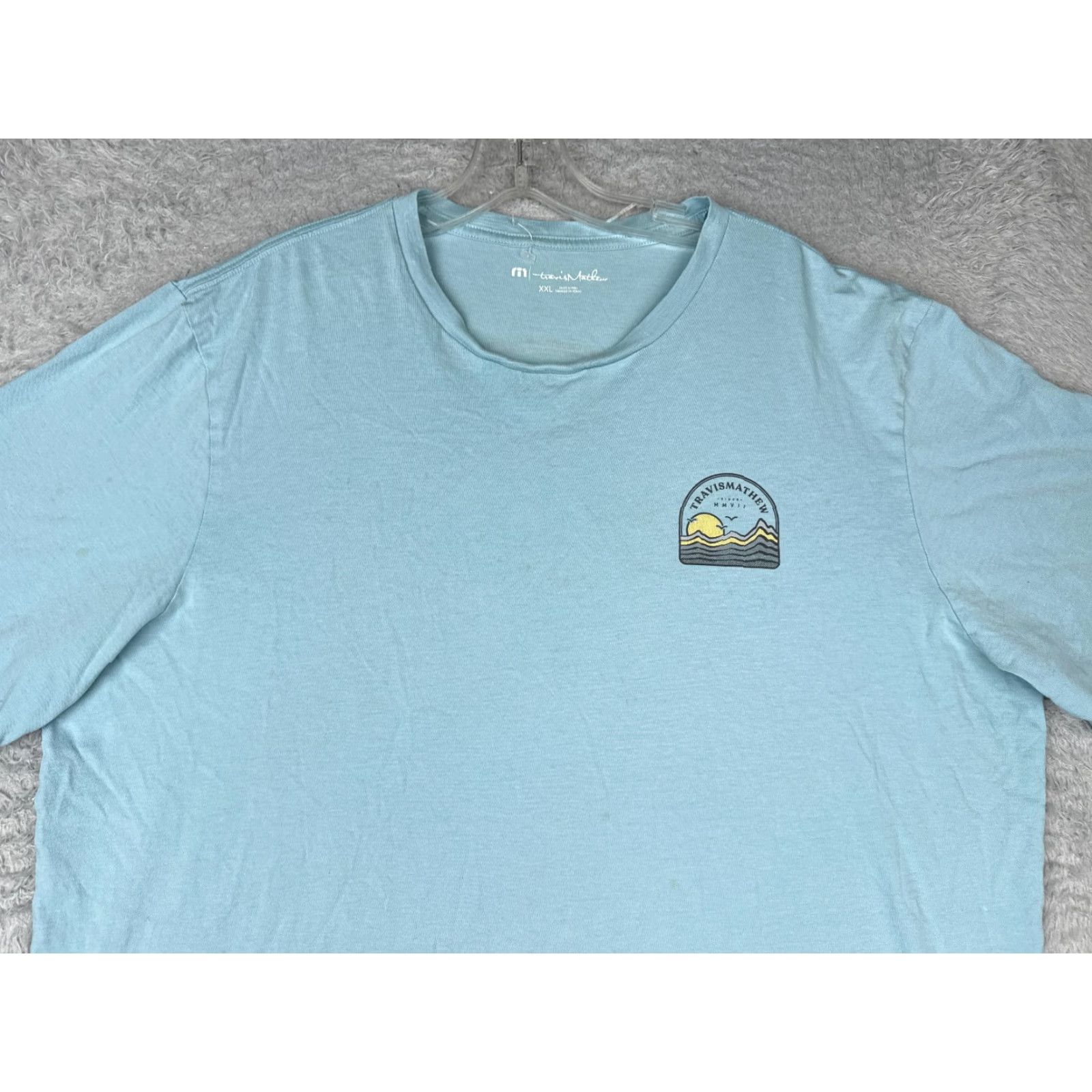 TravisMathew Travis Mathew Shirt Adult 2XL Blue 100% Cotton Short Sleeve Crew Neck T-Shirt Men (Regular) Size US XXL / EU 58 / 5 - 4 Thumbnail