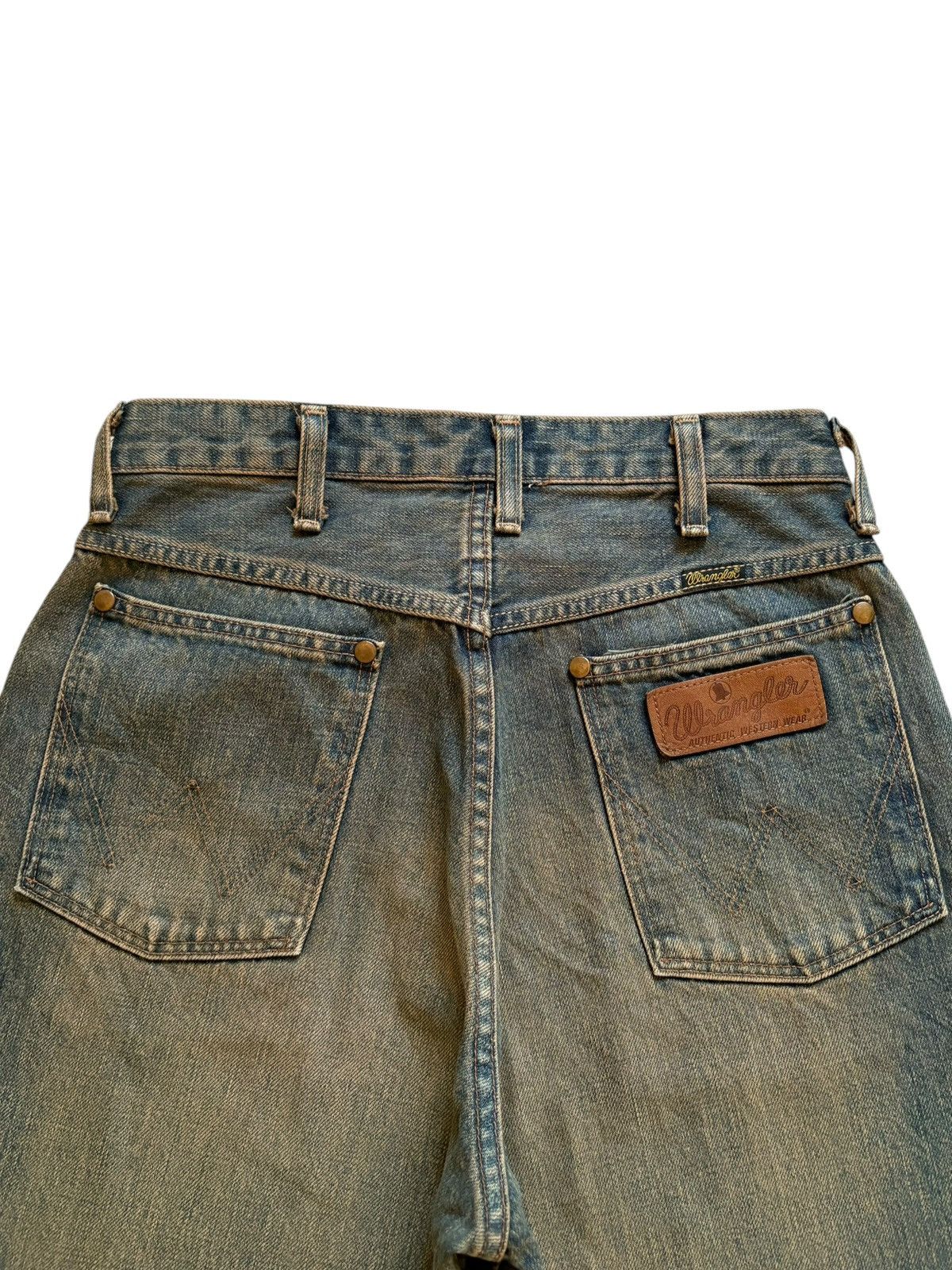 Wrangler Vintage Wrangler Blue Bell Selvedge Mud Wash Jean Short Size US 27 - 11 Thumbnail