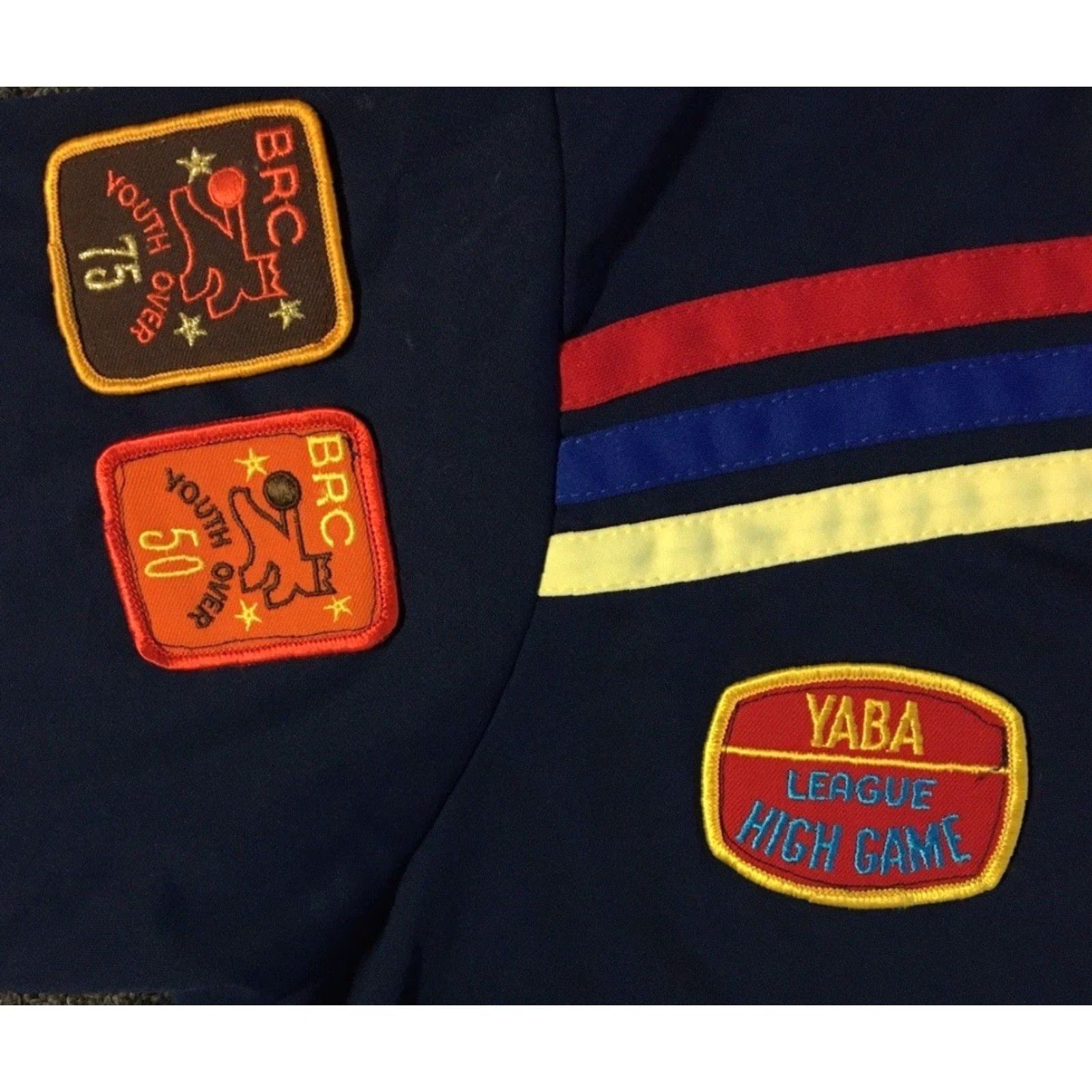 Vintage VINTAGE YABA Bowling League Shirt Striped 80s 70s USA M Blue Mens T-Shirt Short Sleeve Single Stitch Bar Grunge Rock Biker Size US M / EU 48-50 / 2 - 2 Thumbnail