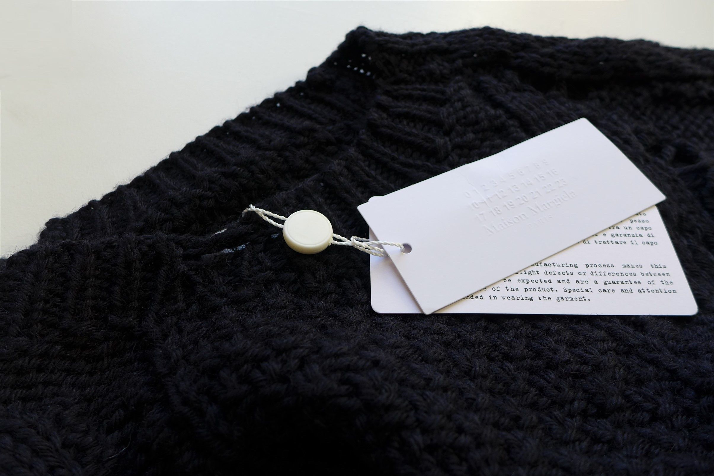 Maison Margiela Margiela Distressed Cable Knit Sweater - Navy Wool Size US M / EU 48-50 / 2 - 5 Thumbnail