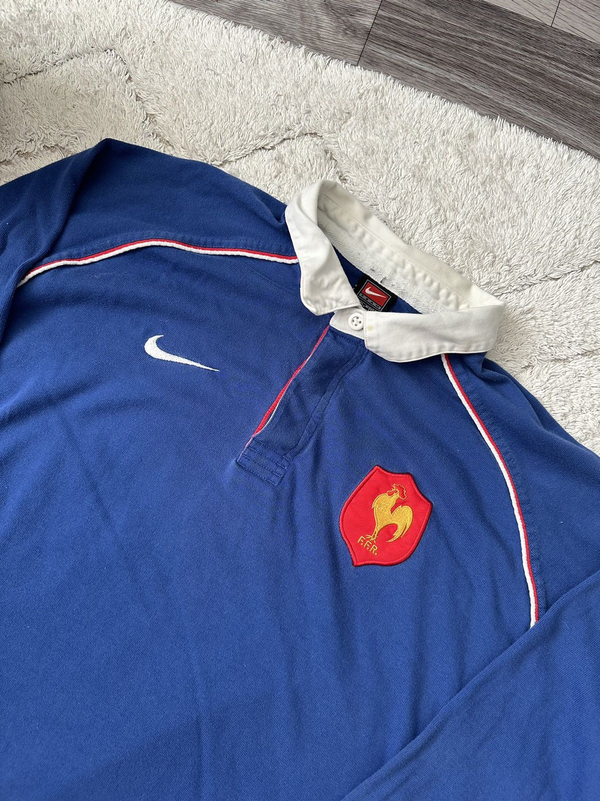 Nike Nike Vintage 90s France Rugby Union Blue Longsleeve Jersey Size US XL / EU 56 / 4 - 3 Thumbnail