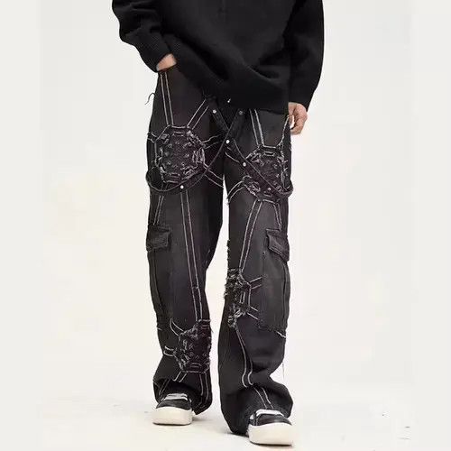 Vintage Black Galaxy Patch Denim Pant Size US 34 / EU 50 - 1 Thumbnail