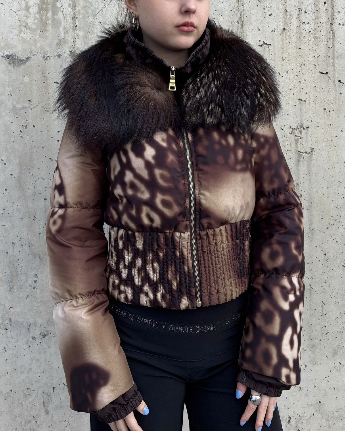 Prada 2000's Prada Leopard Fur Neck Down Jacket Size M / US 6-8 / IT 42-44 - 3 Thumbnail