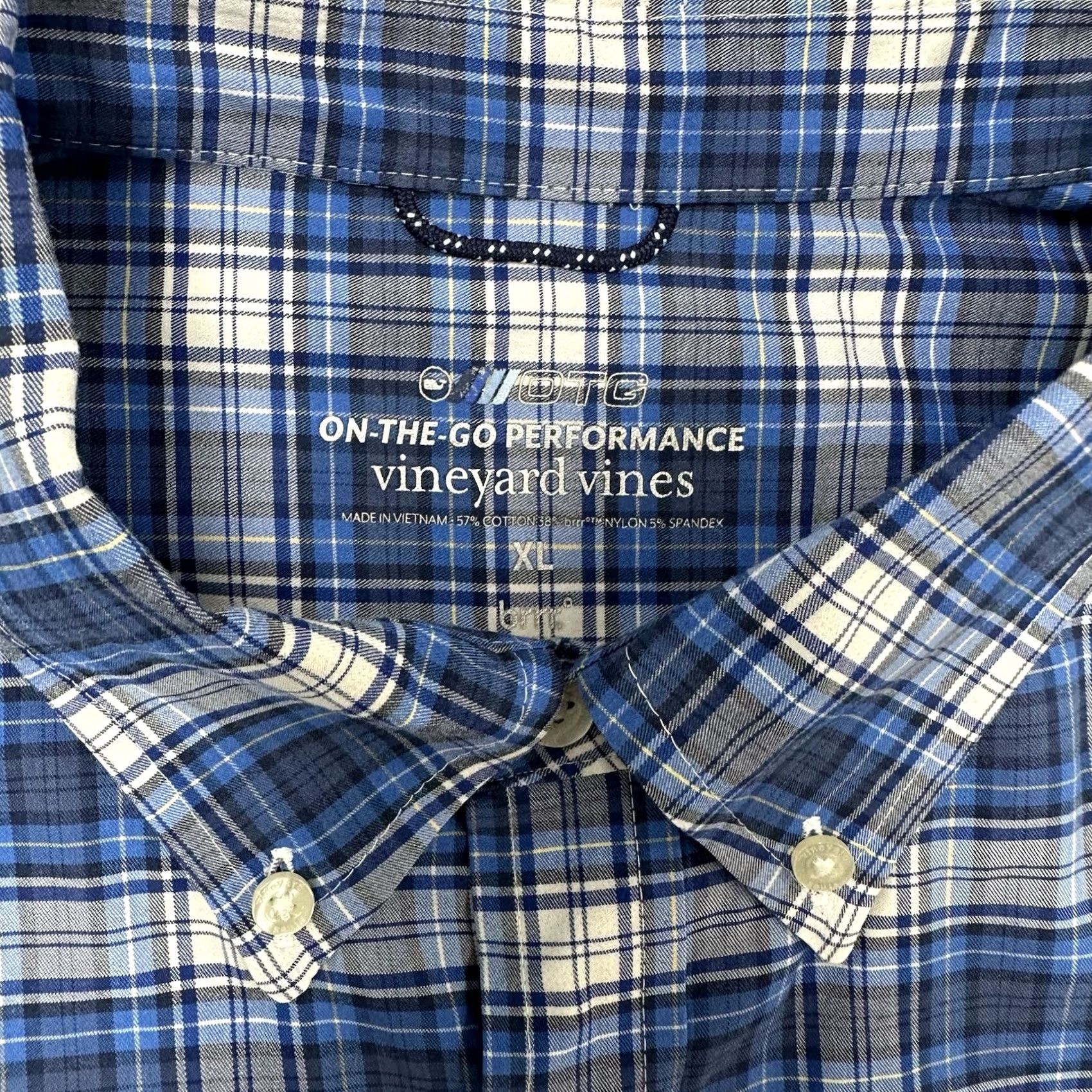 Vineyard Vines Vineyard Vines On The Go Performance Shirt Mens XL Blue Plaid Brrr Button-Down Size US XL / EU 56 / 4 - 6 Thumbnail