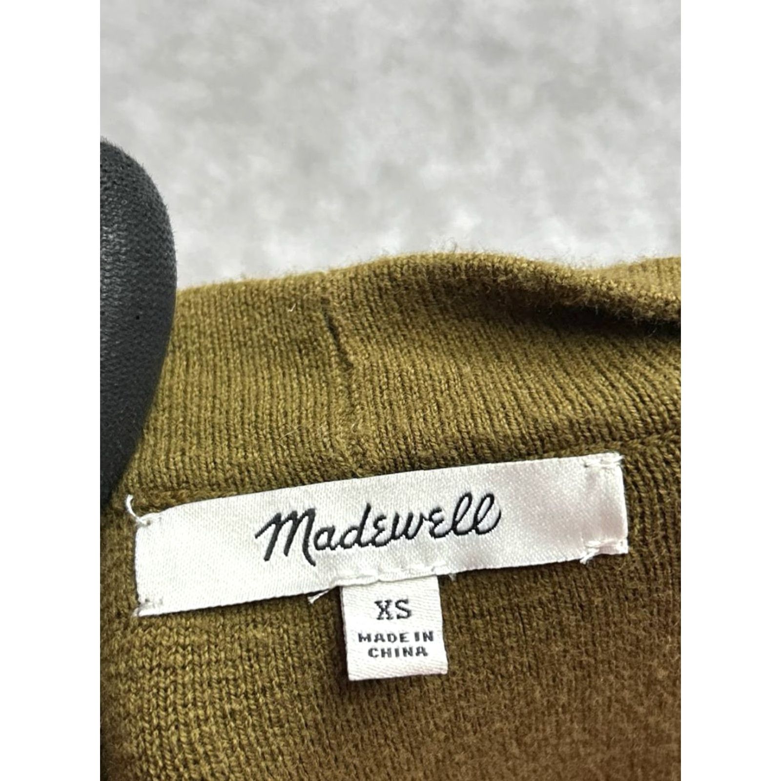 Madewell Madewell Miller Cardigan Womens XS Green Cotton Tight Knit Plunge V Neck Size XS / US 0-2 / IT 36-38 - 4 Thumbnail