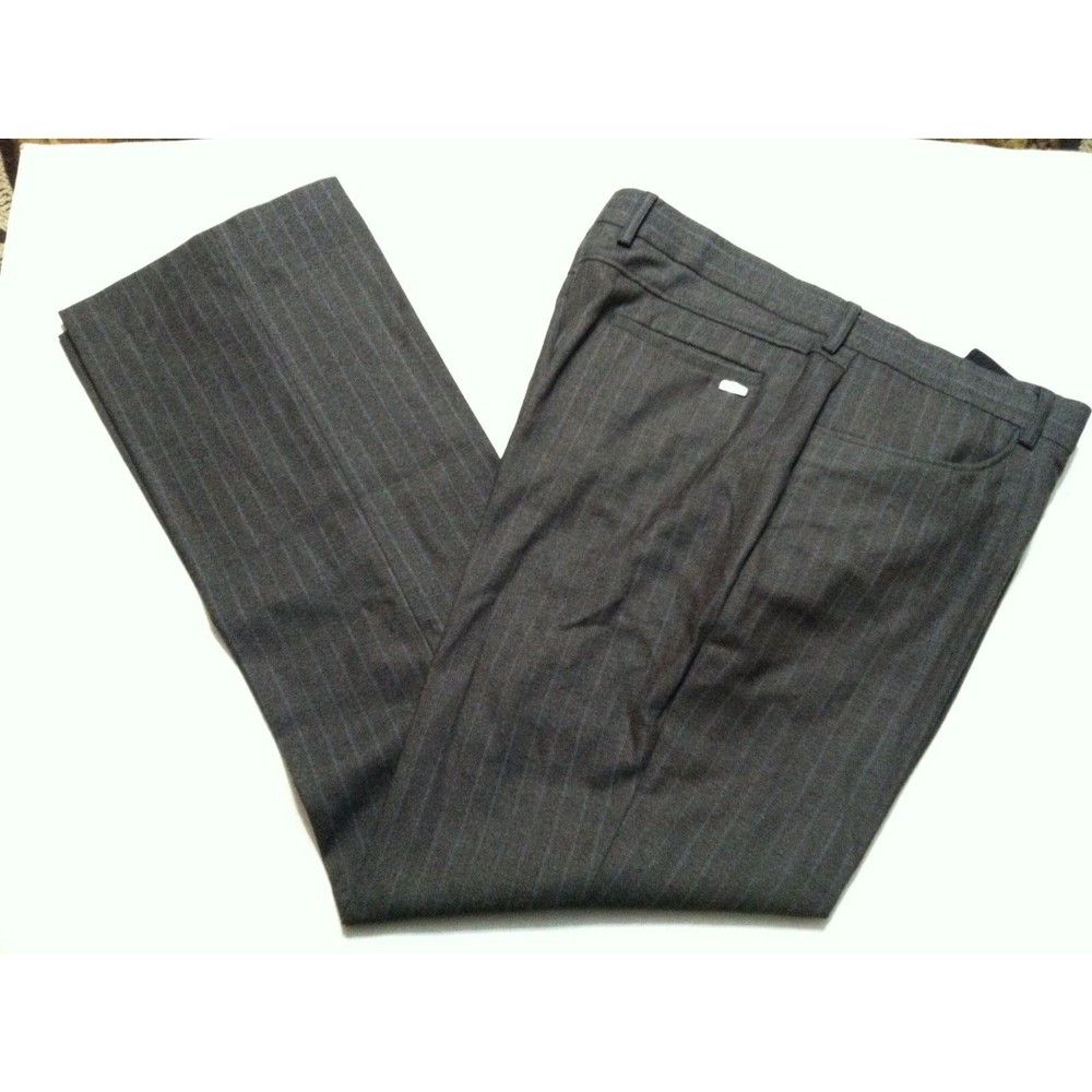 Ted Baker TED BAKER MEN'S BROWN 100%WOOL STRIPED DRESS PANTS 38/34 Size 38L - 2 Thumbnail