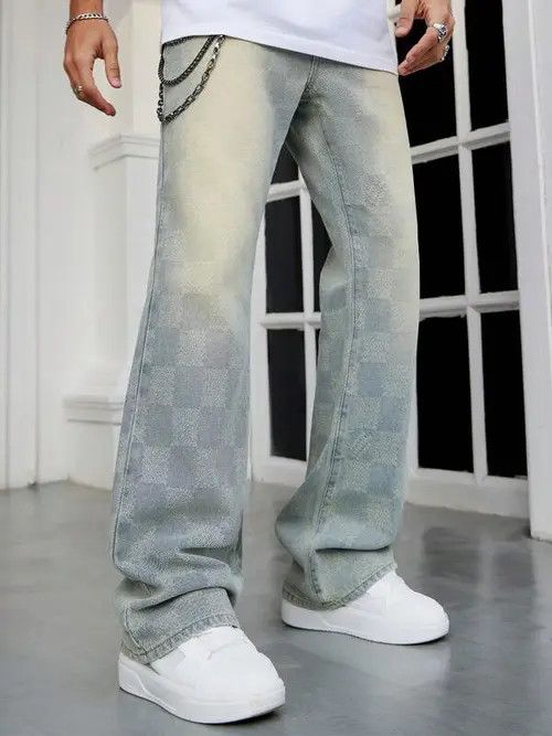 Jean washed VINTAGE 90s flare jeans pants Size US 30 / EU 46 - 1 Thumbnail