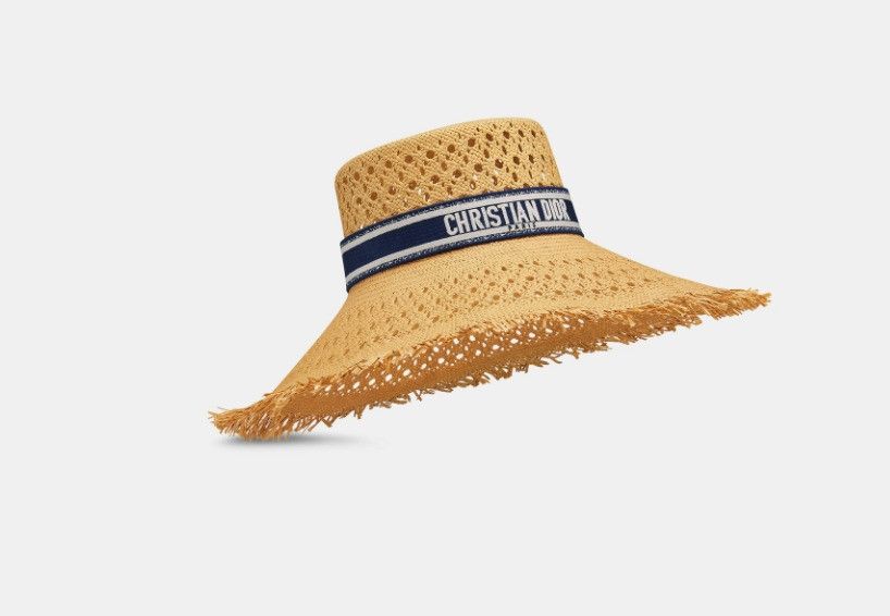 Dior o1w1db10325 Size: OS / 44NDM Large Brim Hat / Cap in Straw Size ONE SIZE - 1 Thumbnail