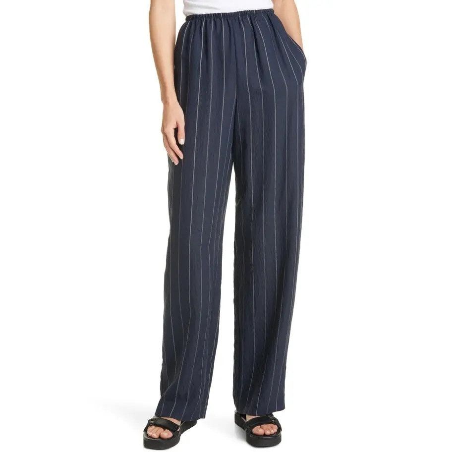 Vintage City Triangle | Vintage Y2K Stripe Wide Leg Pants | Size 7 Size 30" / US 8 / IT 44 - 1 Thumbnail