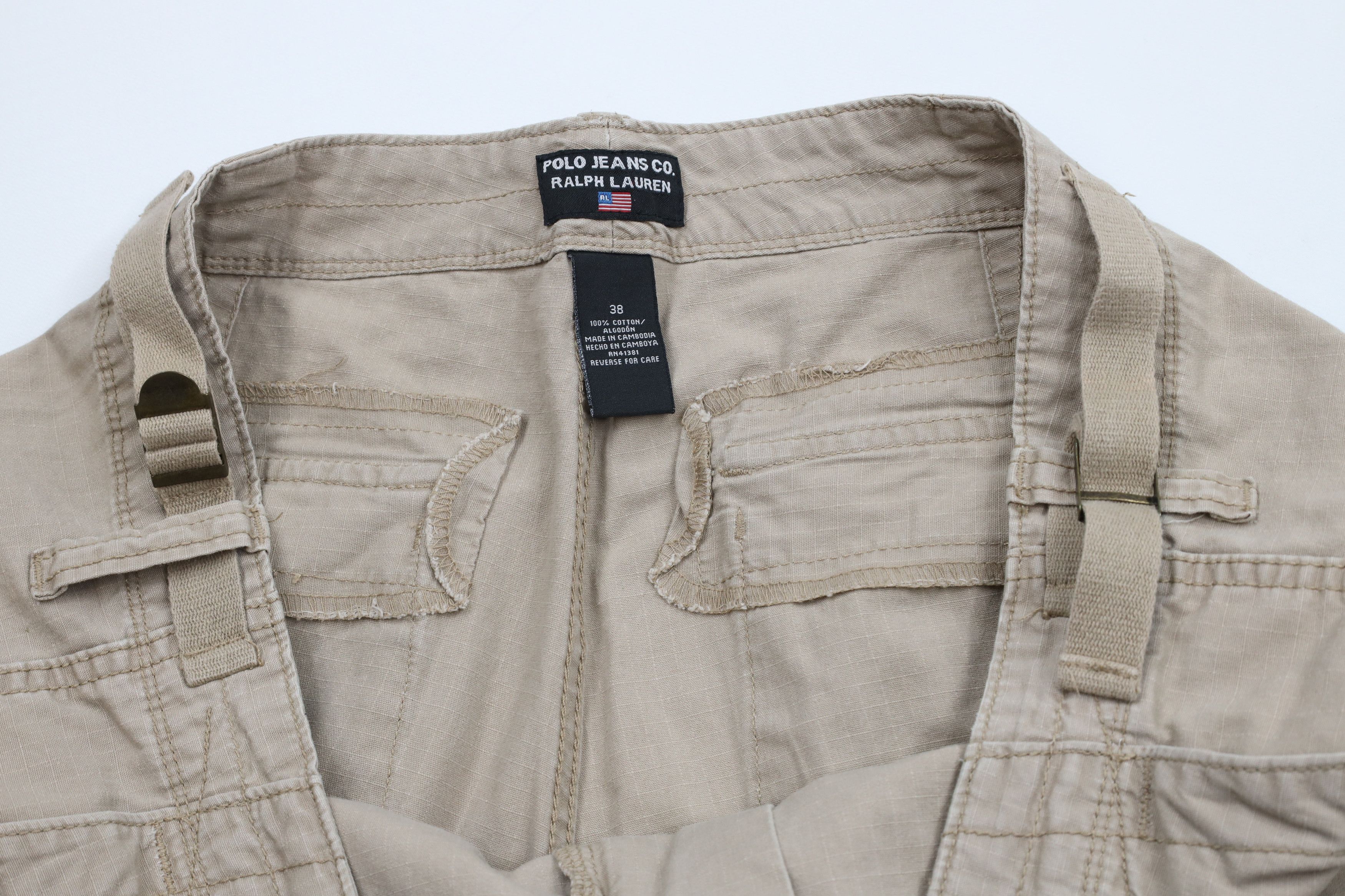 Ralph Lauren × Vintage Vintage 90s Ralph Lauren Surplus Ripstop Cargo Shorts Size US 38 / EU 54 - 7 Thumbnail