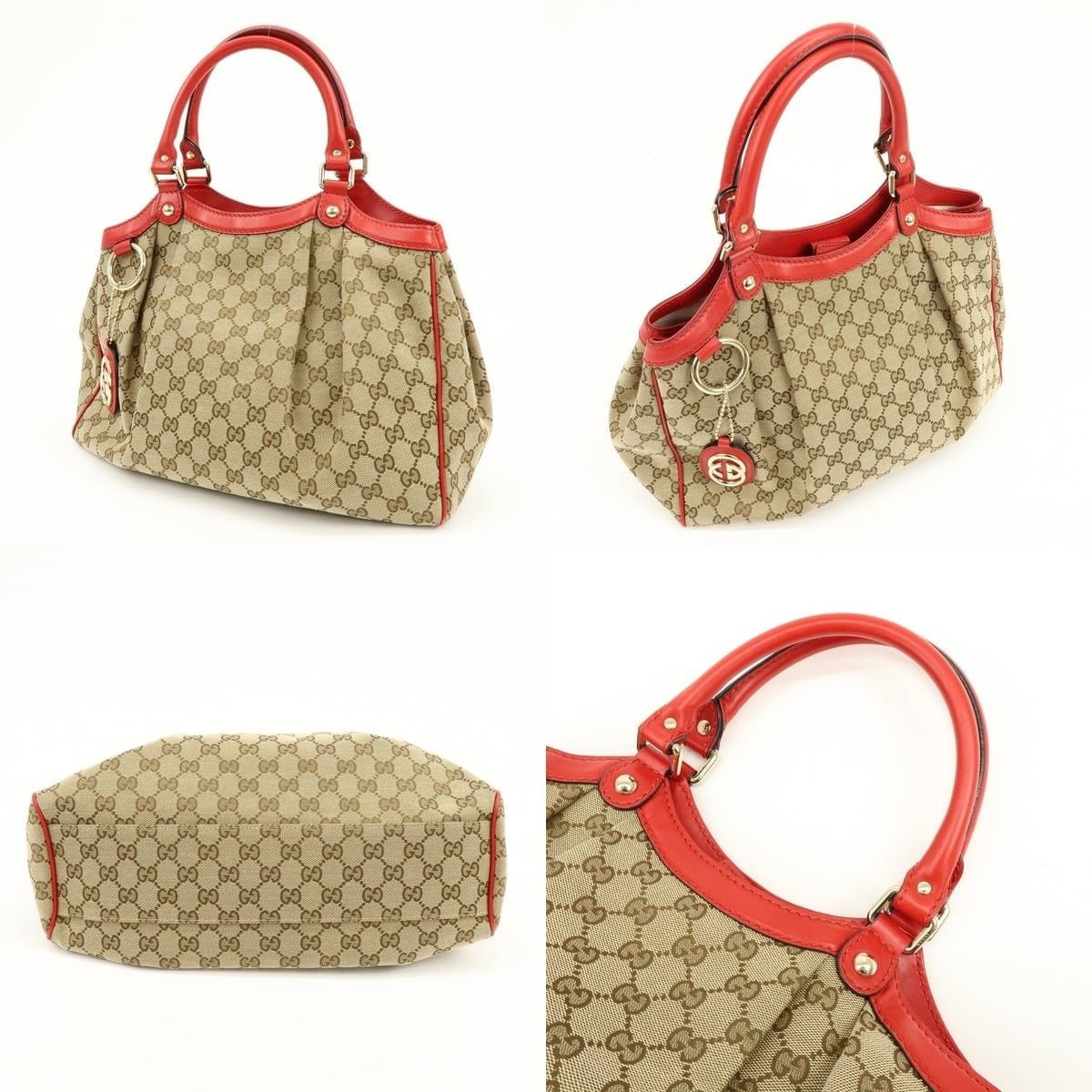 Gucci Gucci Sukey GG Canvas & Leather Tote Tan Size ONE SIZE - 3 Thumbnail