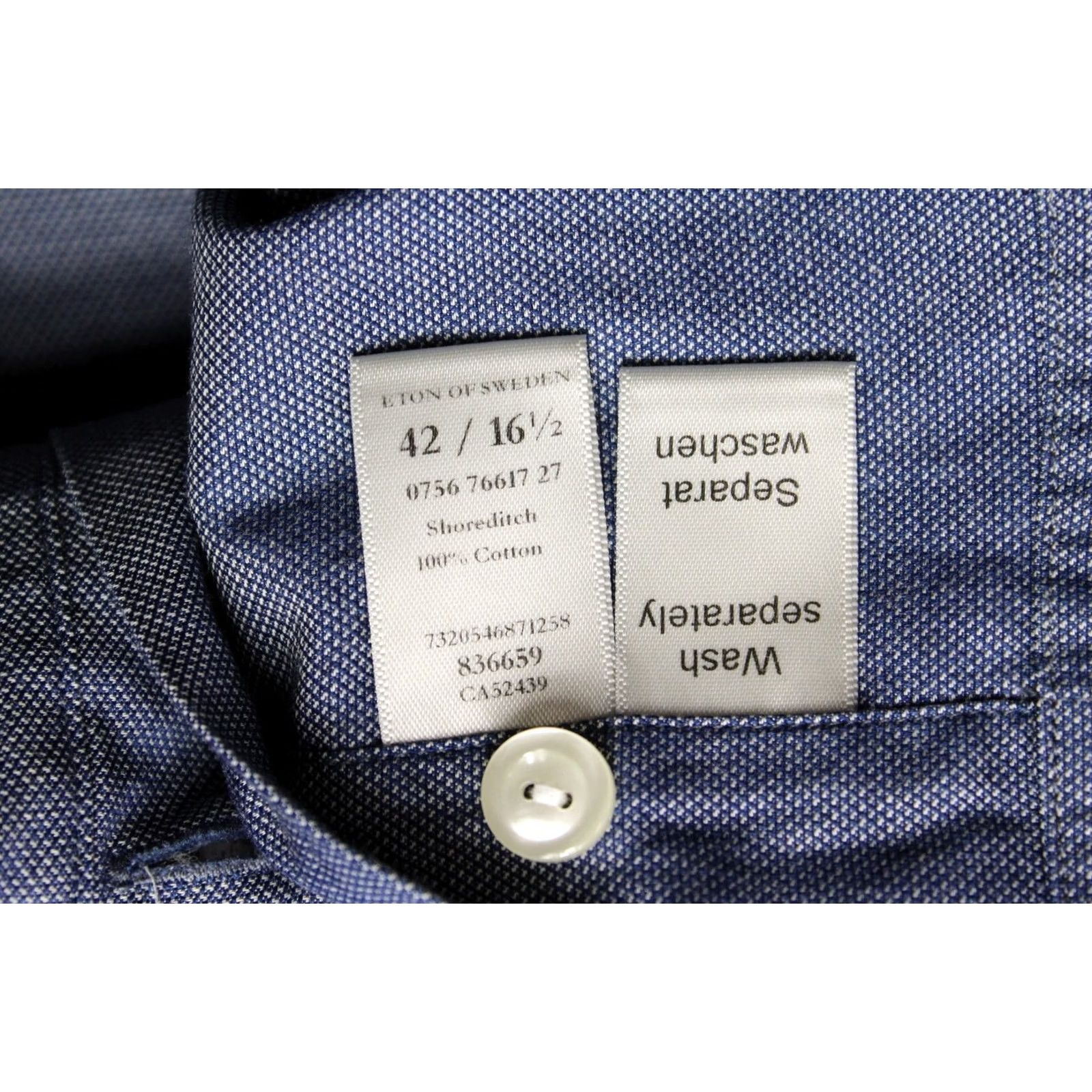 Eton ETON Shoreditch Slim Formal Shirt Men's LARGE Patterned Button Up Size 42R - 7 Thumbnail