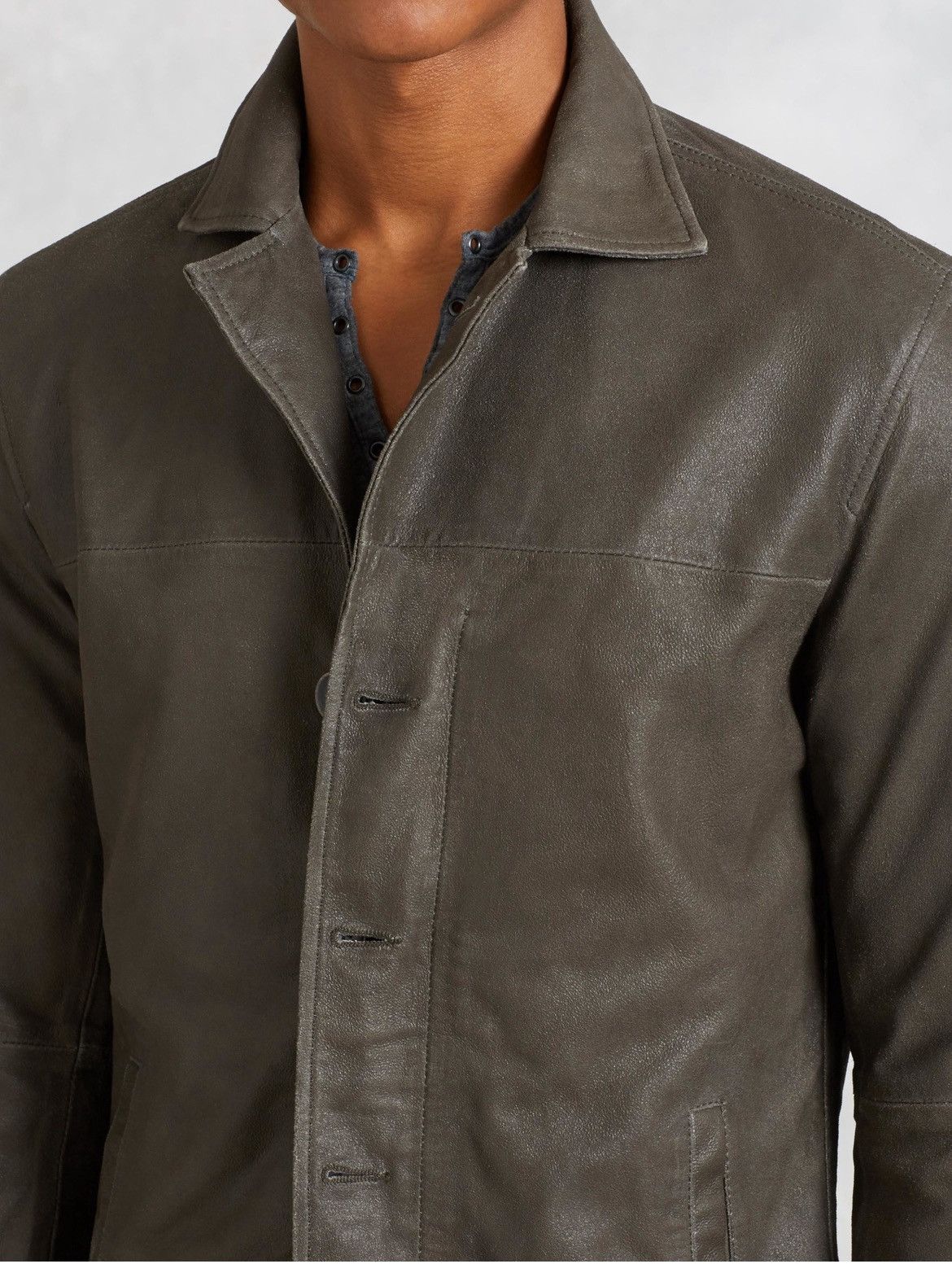 John Varvatos Goatskin Leather Trench Large Size US L / EU 52-54 / 3 - 3 Thumbnail