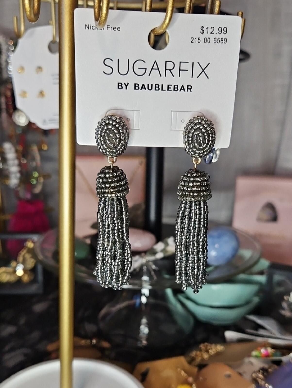Other Silver Beaded Tassel Drop Earrings Size ONE SIZE - 1 Thumbnail
