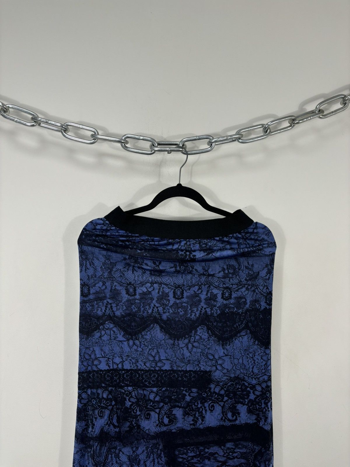 Diesel Diesel Women’s NEW Blue/Black Lace-Print Viscose Maxi Skirt Size 32" / US 10 / IT 46 - 2 Thumbnail