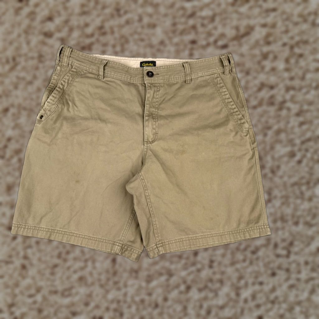 Vintage Cabela's Men's Shorts - Chino, 36x9, Beige, Cotton Canvas, Casual Hiking Camping, Regular Fit, Zip Fly, Pockets, 9" Inseam, Outdoor Gear, Mens Size US 36 / EU 52 - 1 Thumbnail
