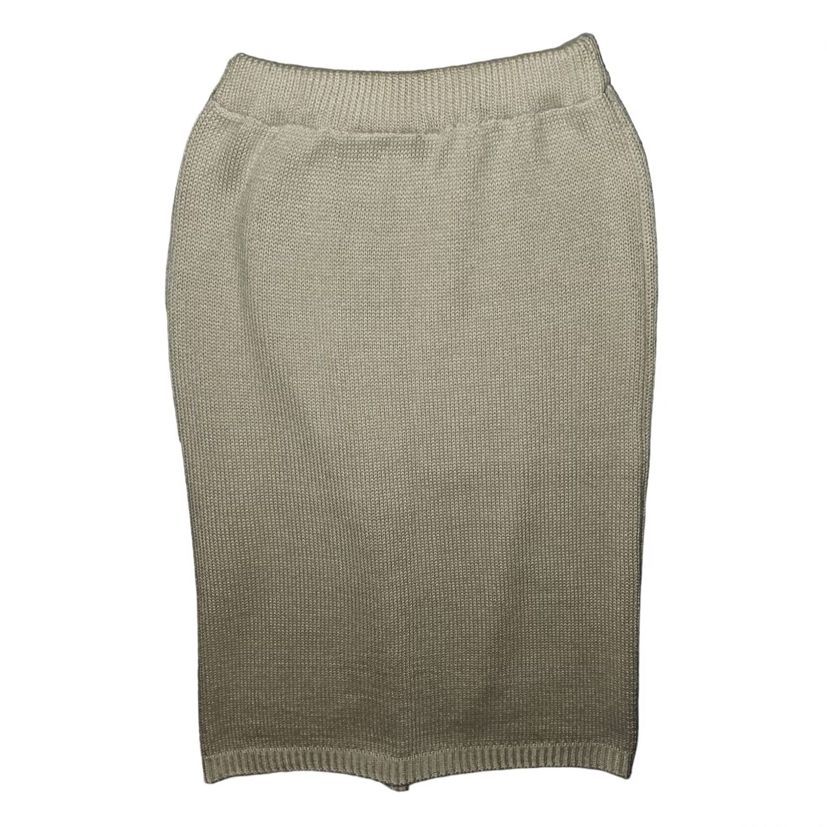 Vintage VINTAGE My Michelle Skirt Women's S Knee Length Ivory 100% Acrylic Knit Solid A-Line 80s 90s Preppy USA Mens Women Girls Size 28" / US 6 / IT 42 - 7 Thumbnail