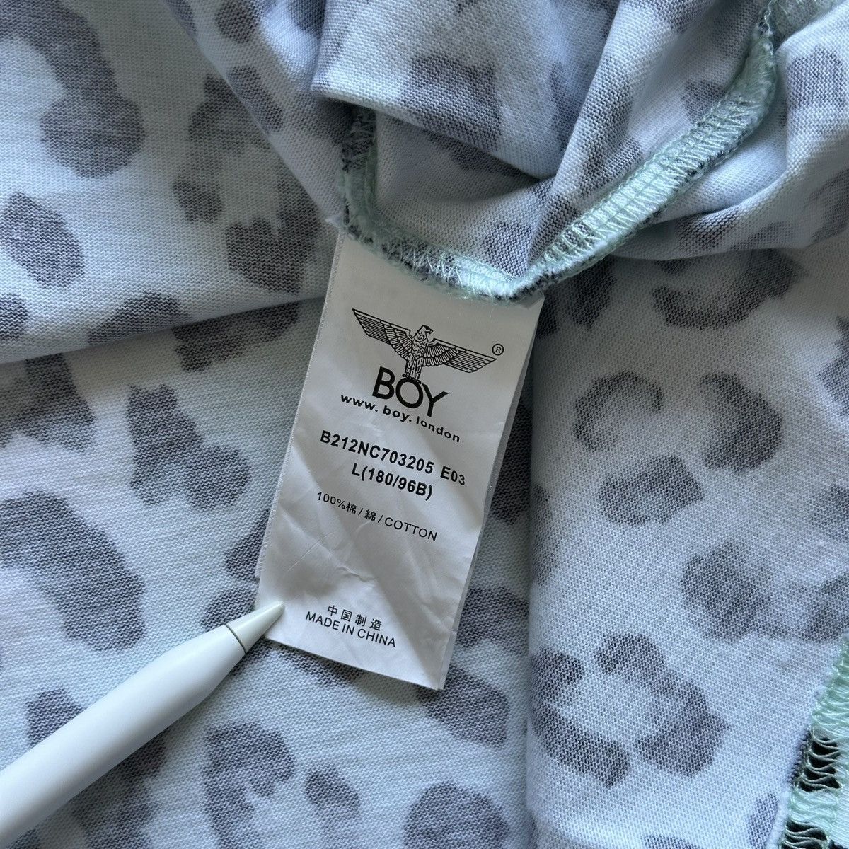 Boy London BOY LONDON Leopard Print Butterfly Effect Mint Green Tshirt Size US L / EU 52-54 / 3 - 6 Thumbnail