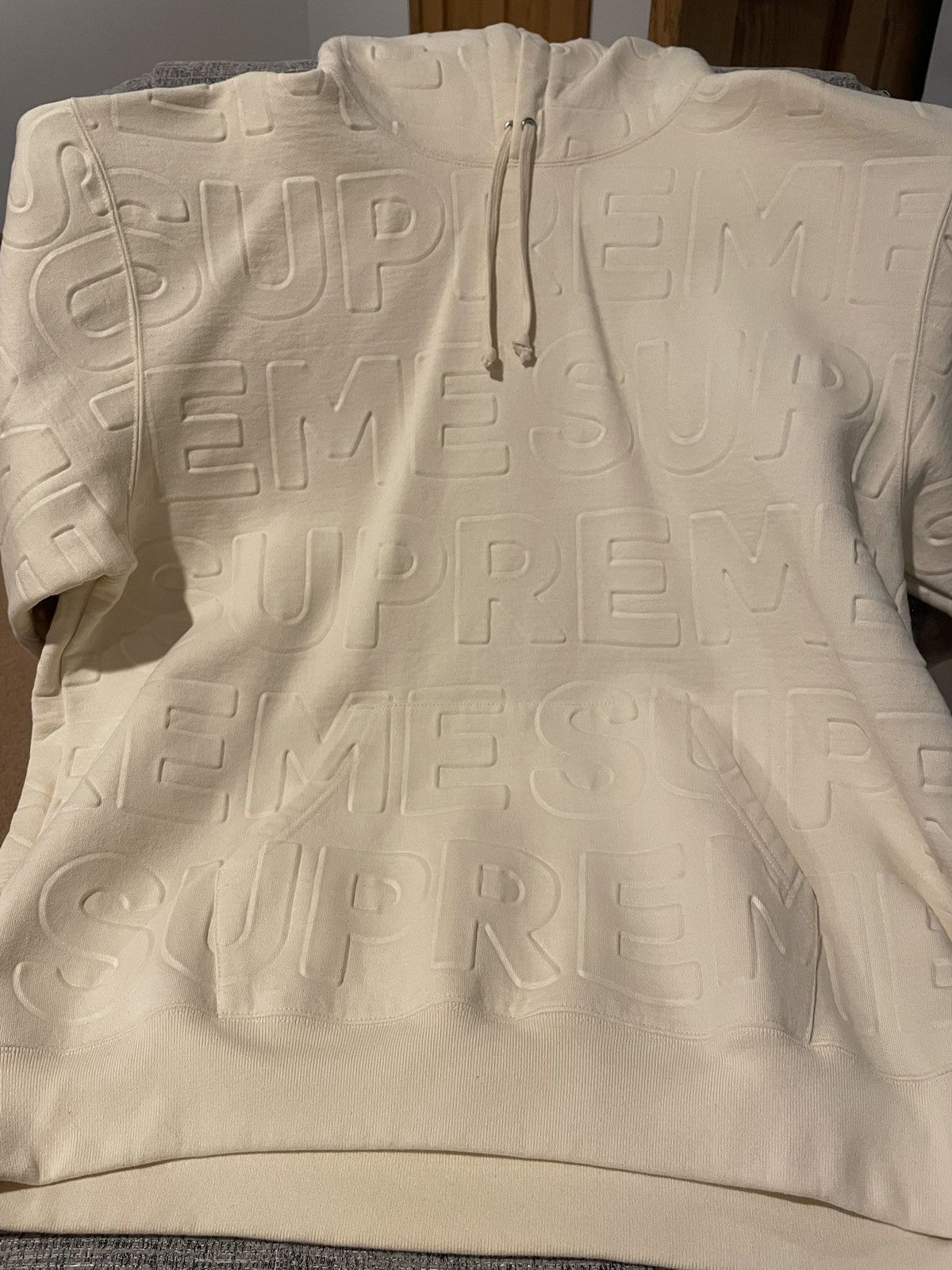 Supreme New Supreme Embossed Logos Hooded Sweatshir Size US XL / EU 56 / 4 - 1 Thumbnail
