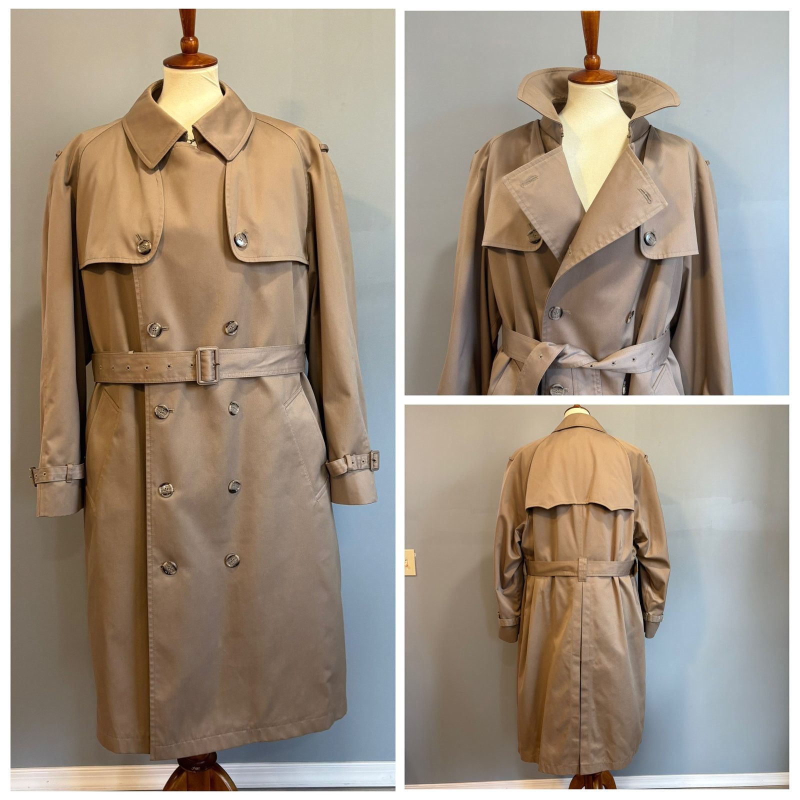 Misty Harbor VTG Heavy Beige Trench Coat Removable Down Liner, Size 46R Size US XXL / EU 58 / 5 - 7 Thumbnail
