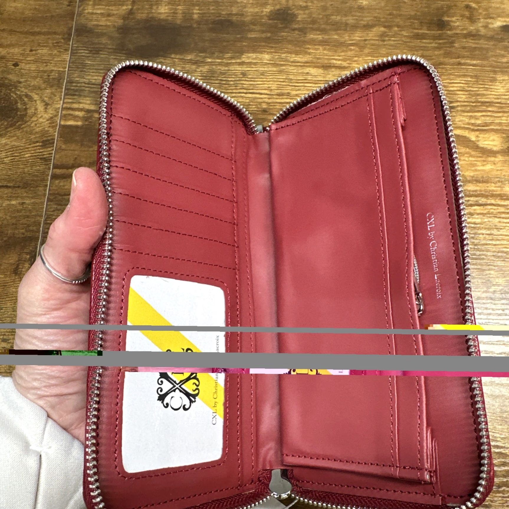 Christian Lacroix Christian Lacroix Red Zip-Around Wallet Wristlet Clutch Kara Croco CXL - Women - Zip-Around - Red - S - Logo - Strap - Zipper Size ONE SIZE - 6 Thumbnail
