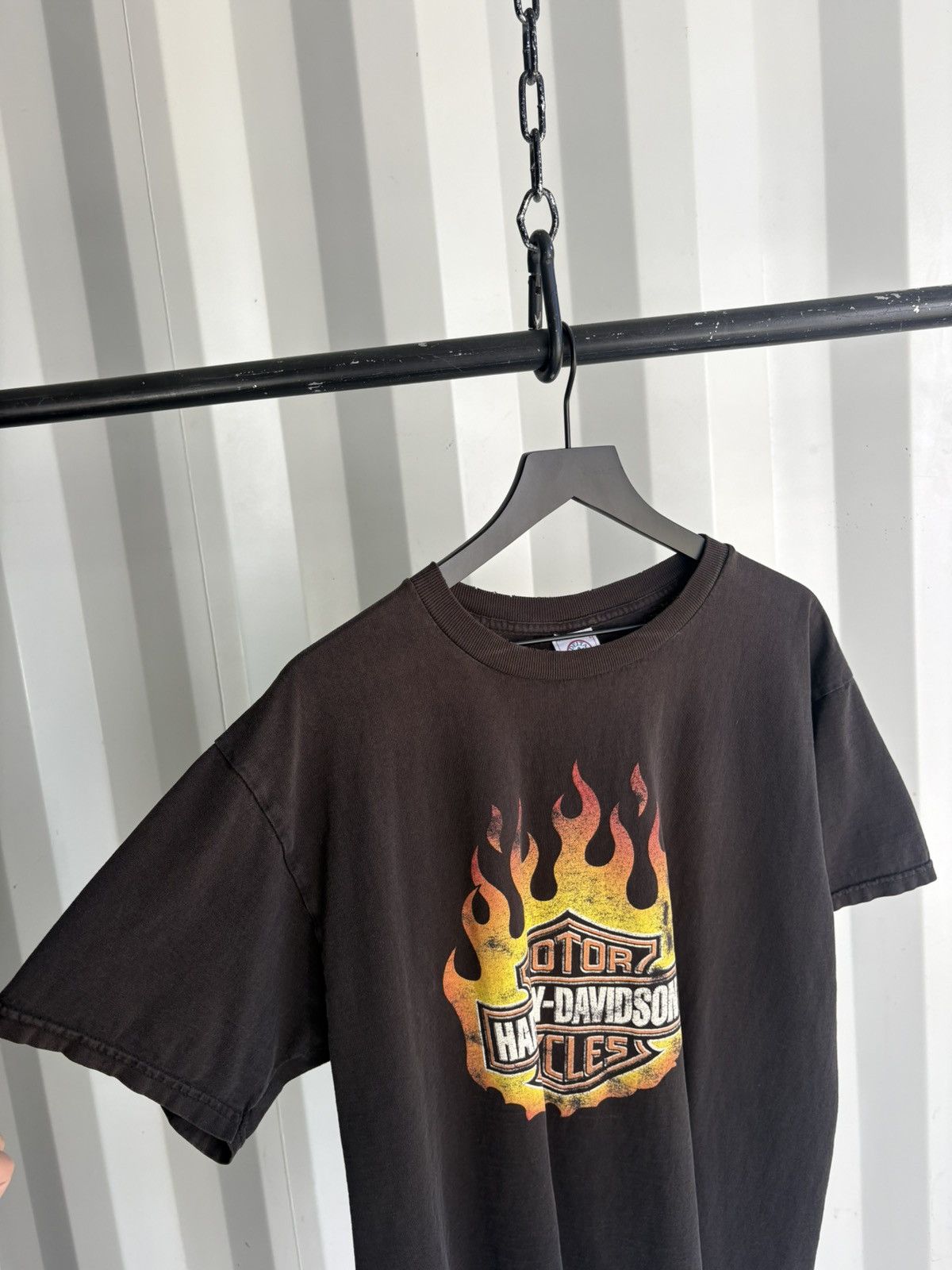 Harley Davidson Vintage Harley Flame Logo Shirt Faded Distressed GRUNGE Band Size US L / EU 52-54 / 3 - 5 Thumbnail