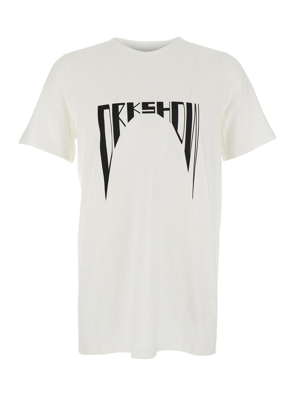 White Crewneck T-Shirt with Logo Print on the Front in Cotton Man