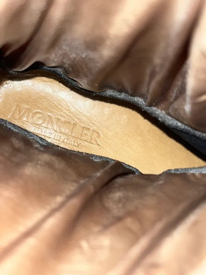 Moncler Moncler Brown Leather Beige Quilted Puffer Boots Size US 10 / EU 43 - 11 Thumbnail
