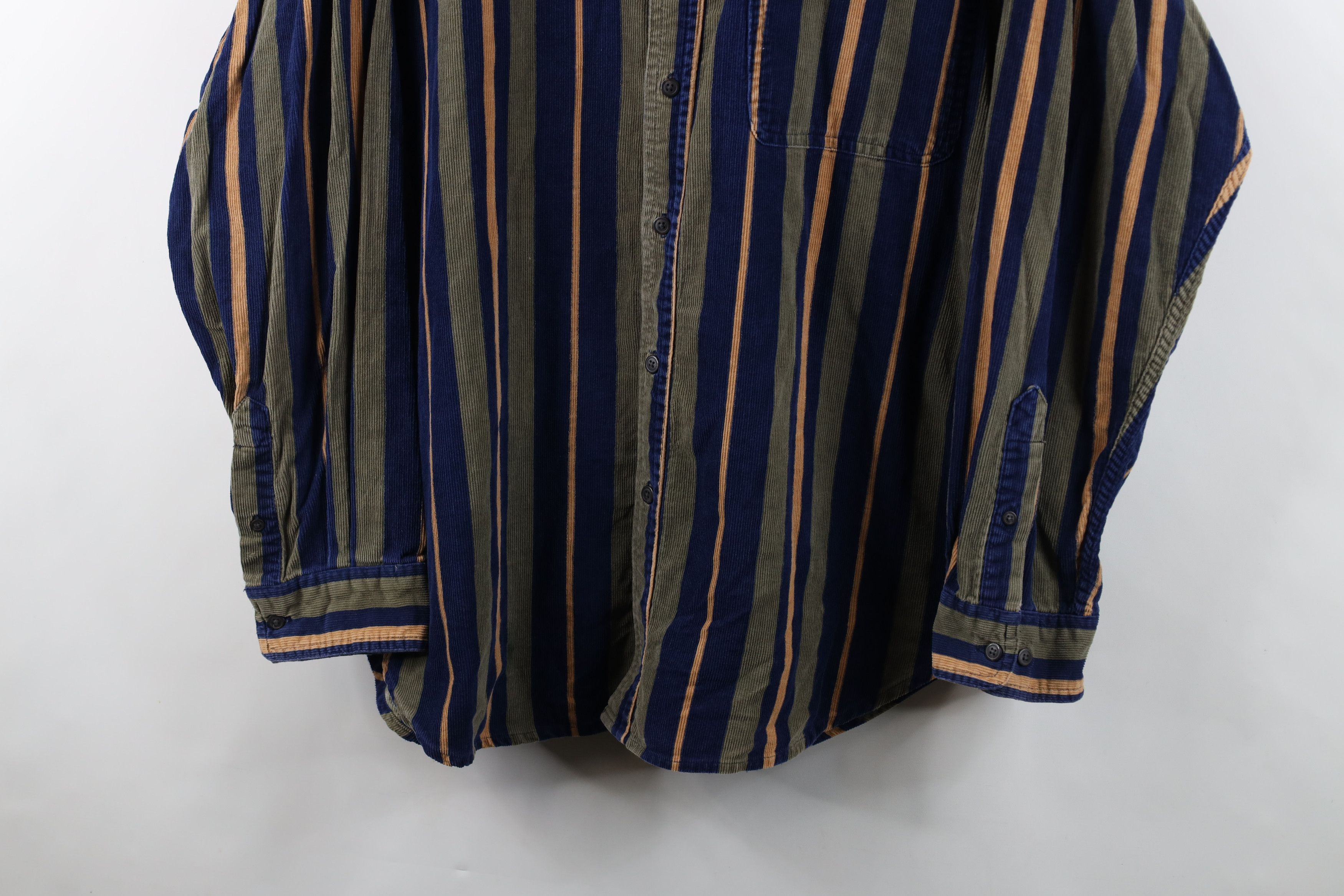 Vintage Vintage 90s Streetwear Striped Corduroy Button Down Shirt Size US L / EU 52-54 / 3 - 3 Thumbnail