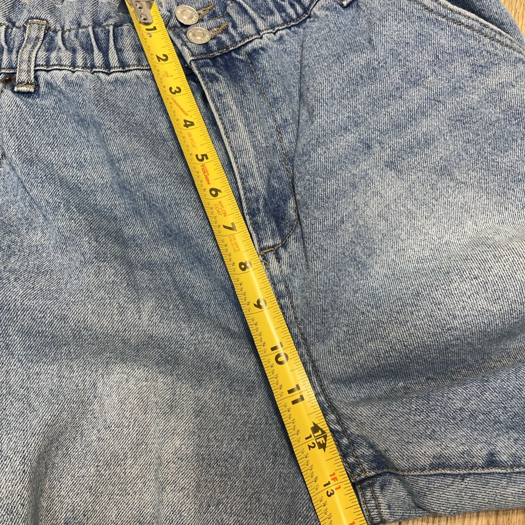 Forever 21 VINTAGE Forever 21 Blue Paperbag Waist High Rise Cotton Jeans Womens Large Elastic Waist Size 36" / US 14 / IT 50 - 6 Thumbnail