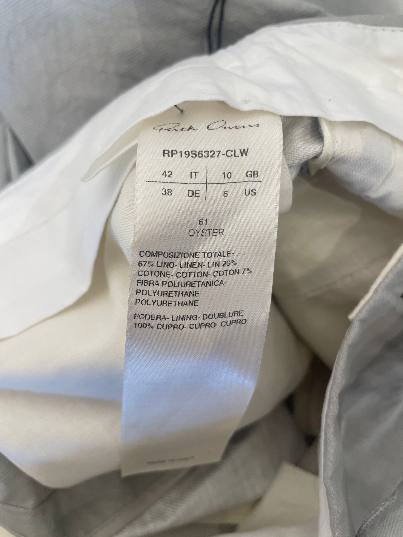 Rick Owens SS19 "Babel" Linen Straight Leg Pants Size 28" / US 6 / IT 42 - 3 Thumbnail