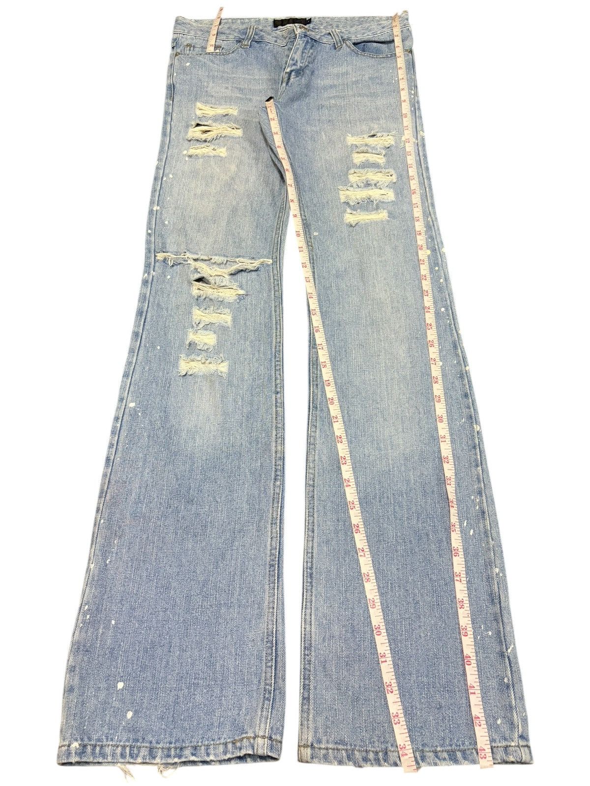 Hysteric Glamour Vintage Japanese Brand Faded Wash Distress Flare Jeans Size 31" - 7 Thumbnail