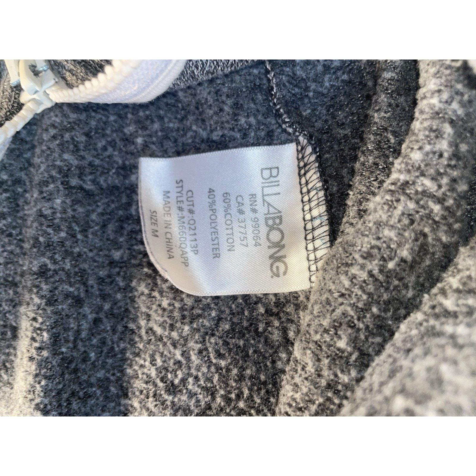 Billabong Billabong Grey Full Zip Hoodie Medium, M, Heather Gray Size US M / EU 48-50 / 2 - 4 Thumbnail