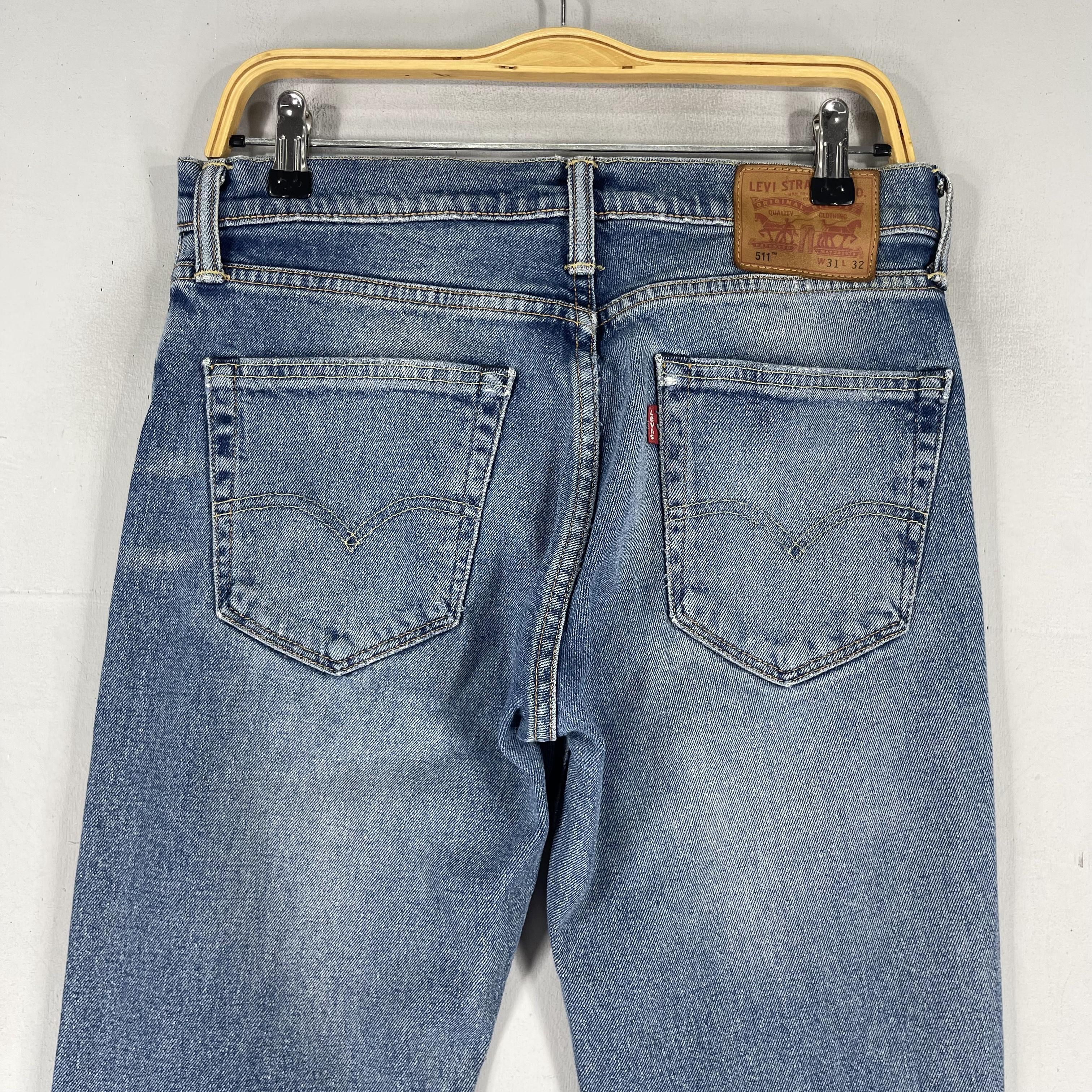 Levi's × Levi's Vintage Clothing Size 31 Vintage Levis 511 Distressed Medium Wash Jeans Size US 31 - 10 Thumbnail