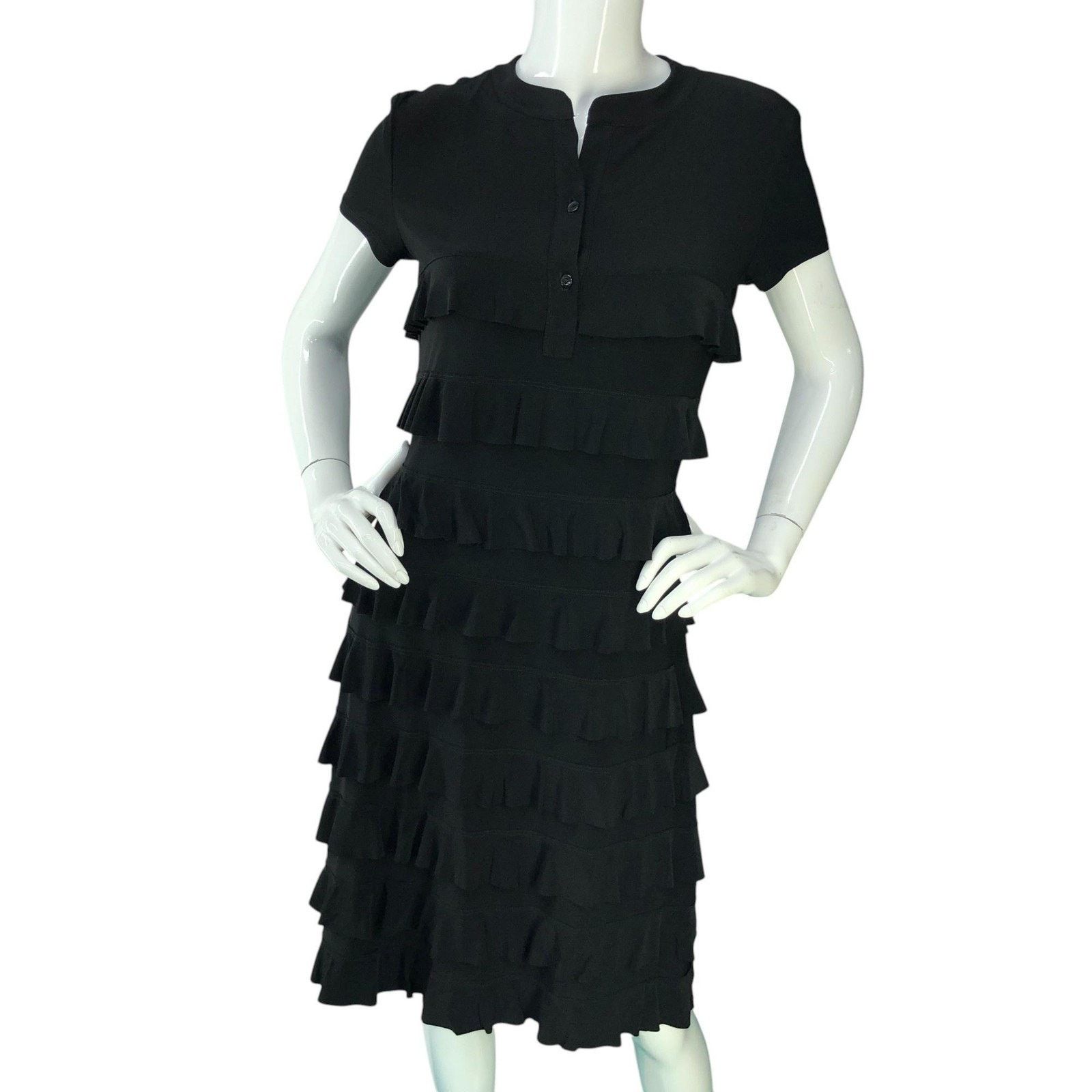Joseph Ribkoff Joseph Ribkoff Dress 8 Short Sleeve Ruffle Tiered Knee Lngth Size M / US 6-8 / IT 42-44 - 11 Thumbnail