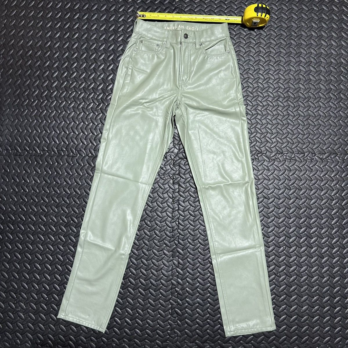 American Eagle Outfitters American Eagle Pants Vegan Leather High Rise Straight Sz 000 Size 24" / US 00 / IT 34 - 5 Thumbnail