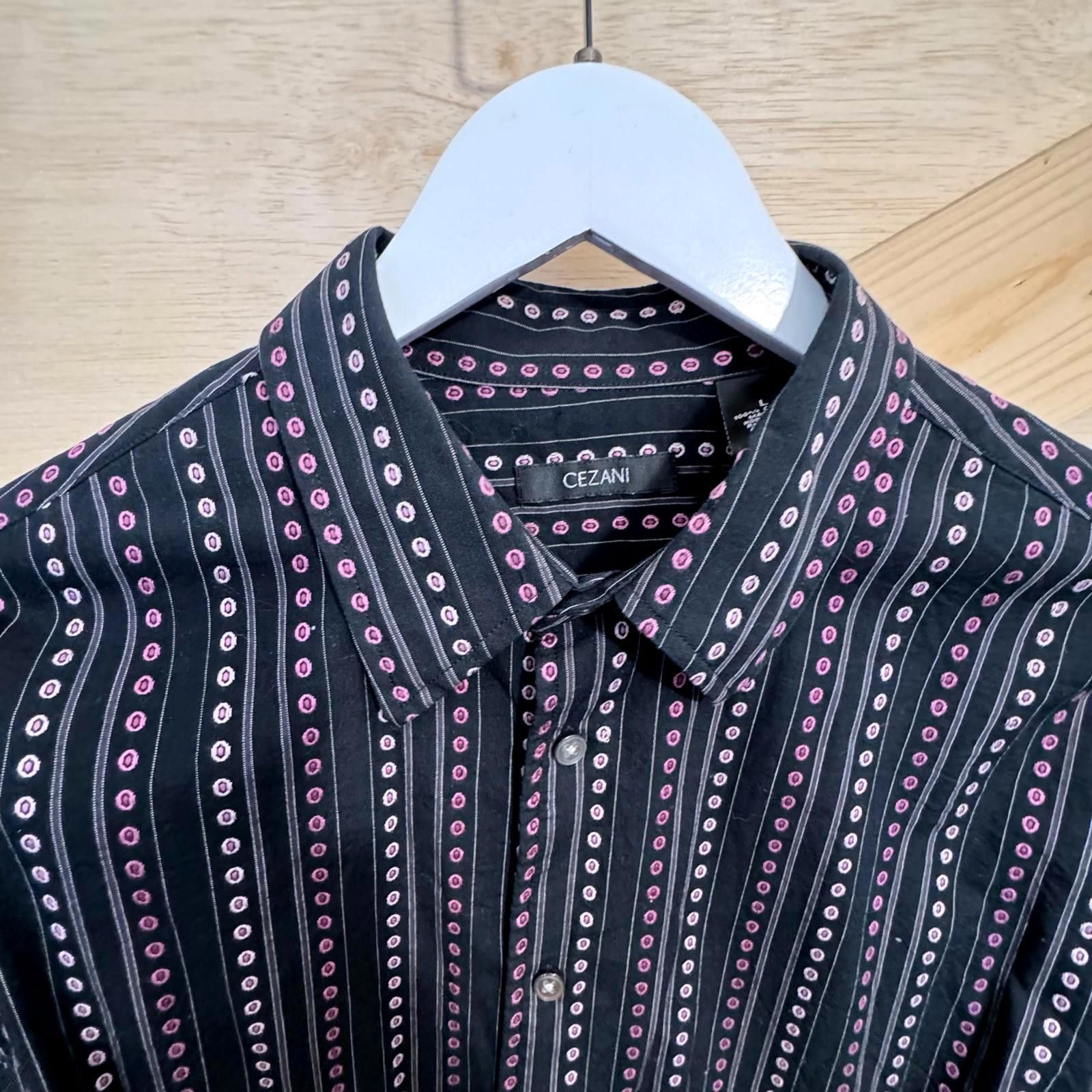 Designer Cezani Men's Long Sleeve Button Up Dress Shirt Polka Dots Size US L / EU 52-54 / 3 - 5 Thumbnail