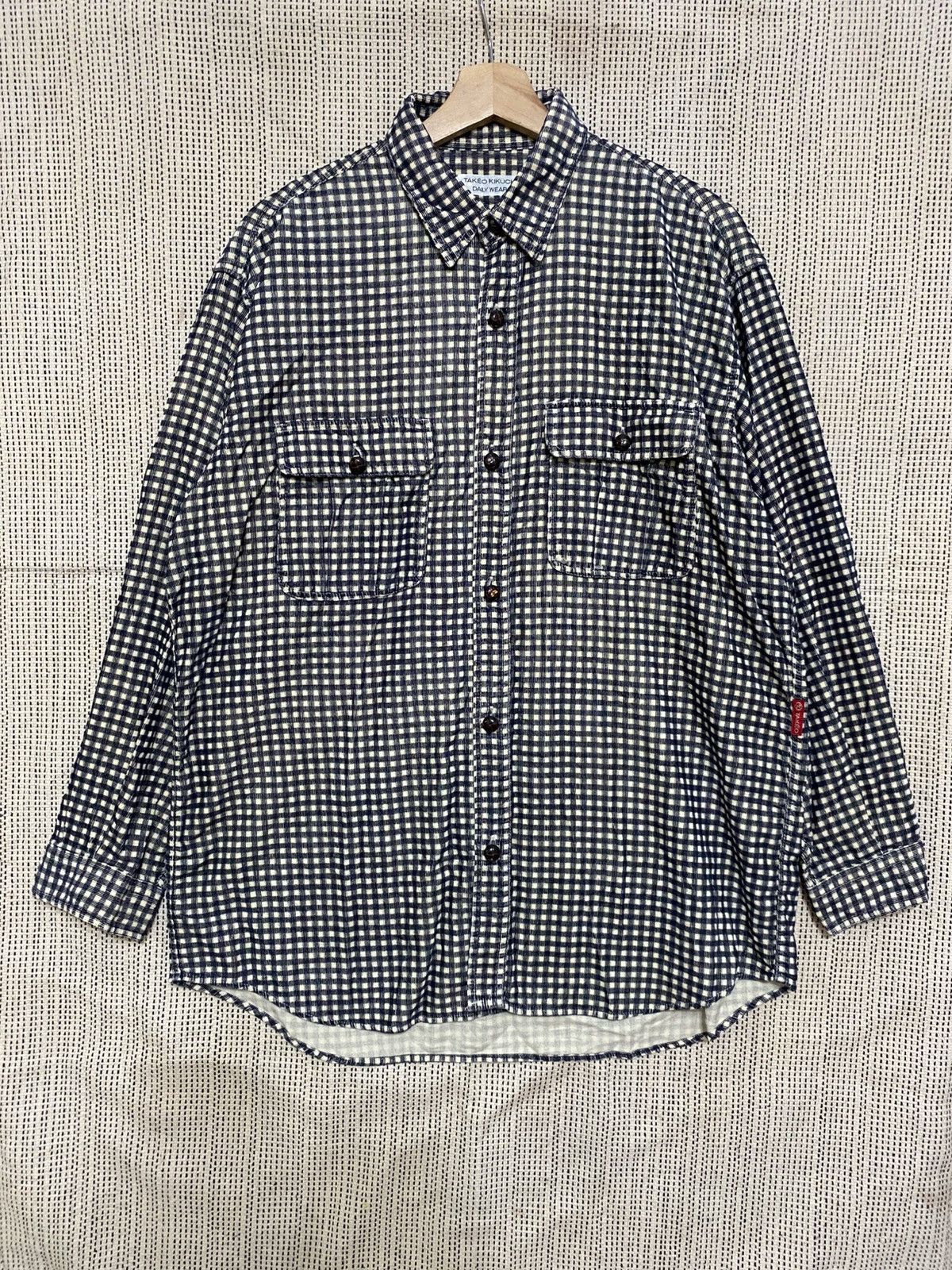 Takeo Kikuchi Takeo kikuchi wool two pocket shirt buttom up very rare Size US L / EU 52-54 / 3 - 2 Thumbnail