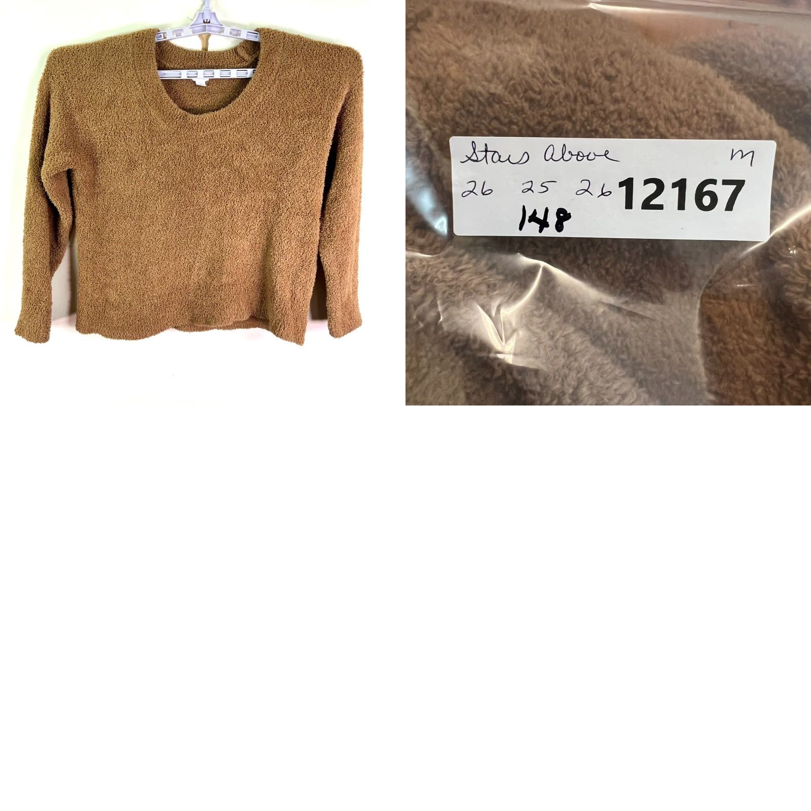 Vintage Stars Above Sweater Size M tan Fleece Soft V-Neck Womens Size M / US 6-8 / IT 42-44 - 8 Thumbnail
