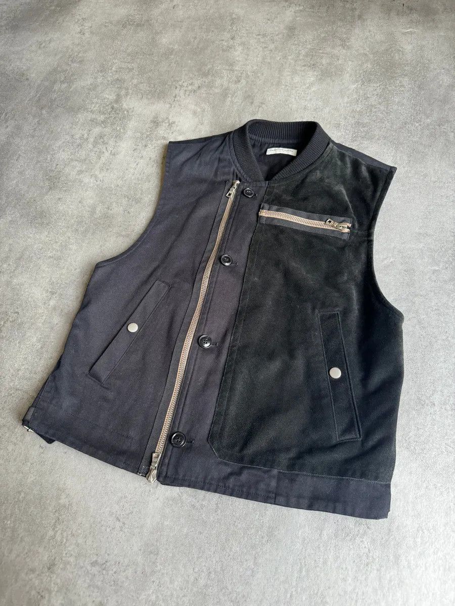 Dries Van Noten AW2014 Dries Van Noten Suede Hybride Asymmetrical Navy Vest Size US S / EU 44-46 / 1 - 6 Thumbnail